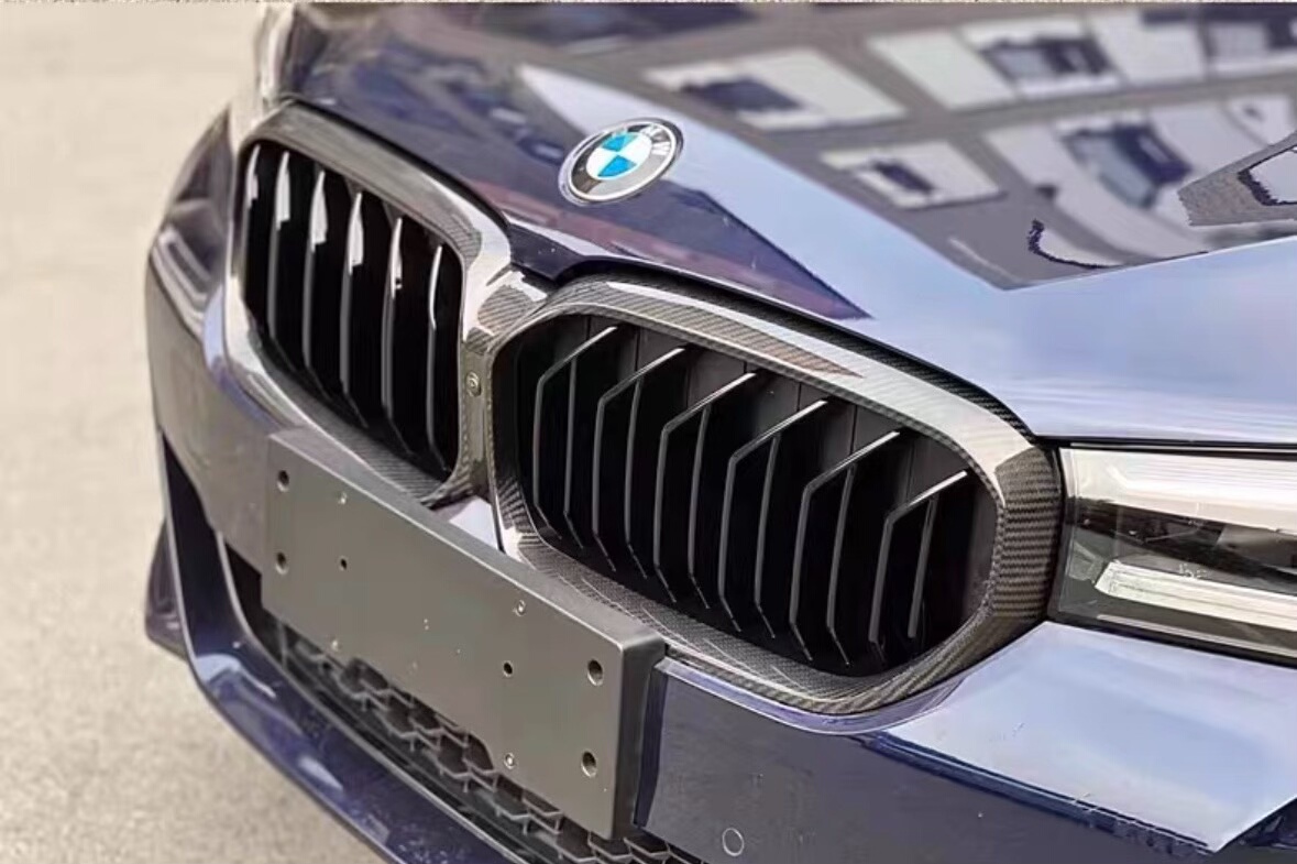 21-23 BMW 5 Series G30/G38 M5 Dual-Line Carbon Fiber Front Grille Modification Kit