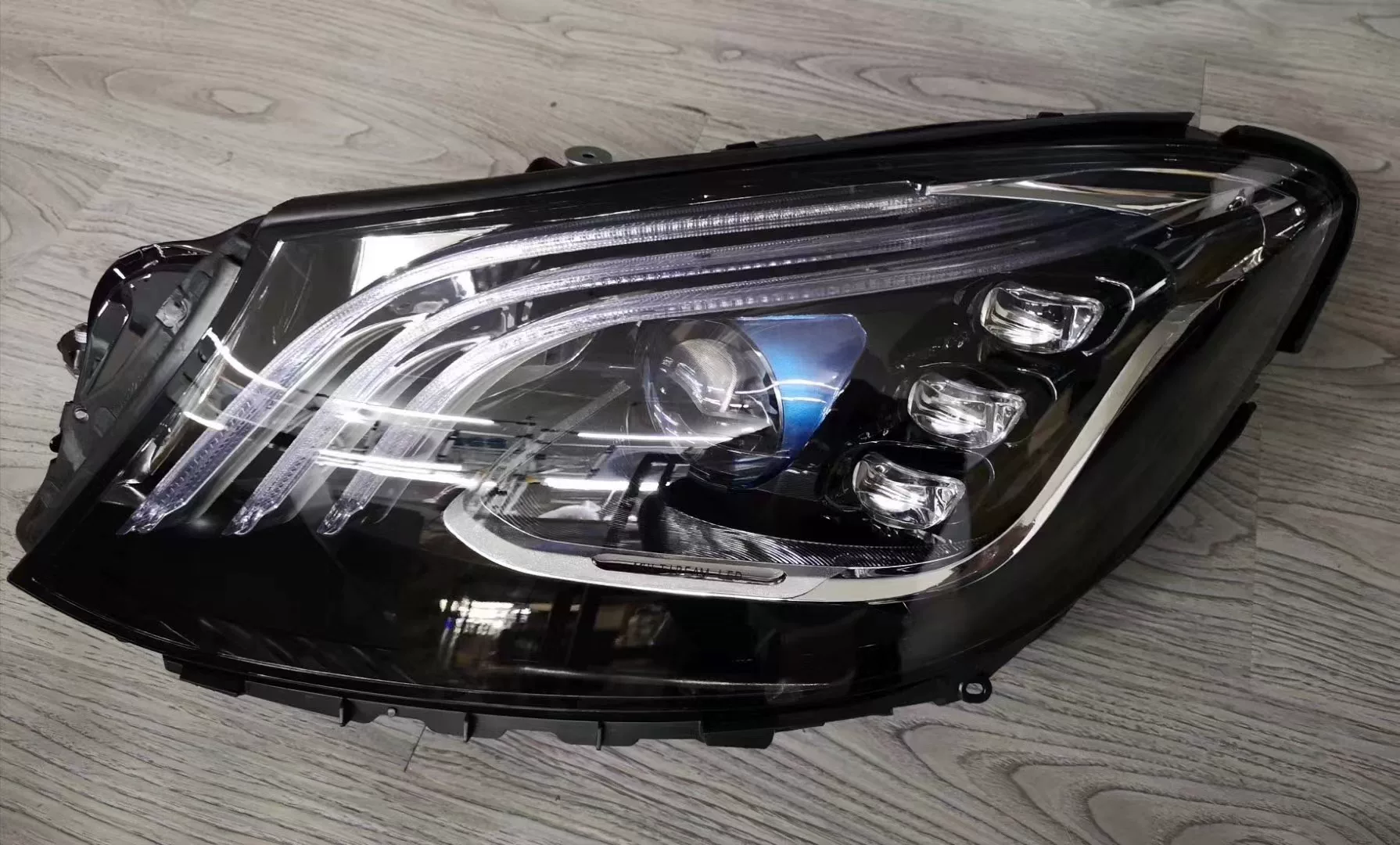 Mercedes-Benz S-Class Modified S65 AMG Kit | Front-end Upgrade: Triple-Beam Headlights, Tail Lights, and Side Skirts—Full Set