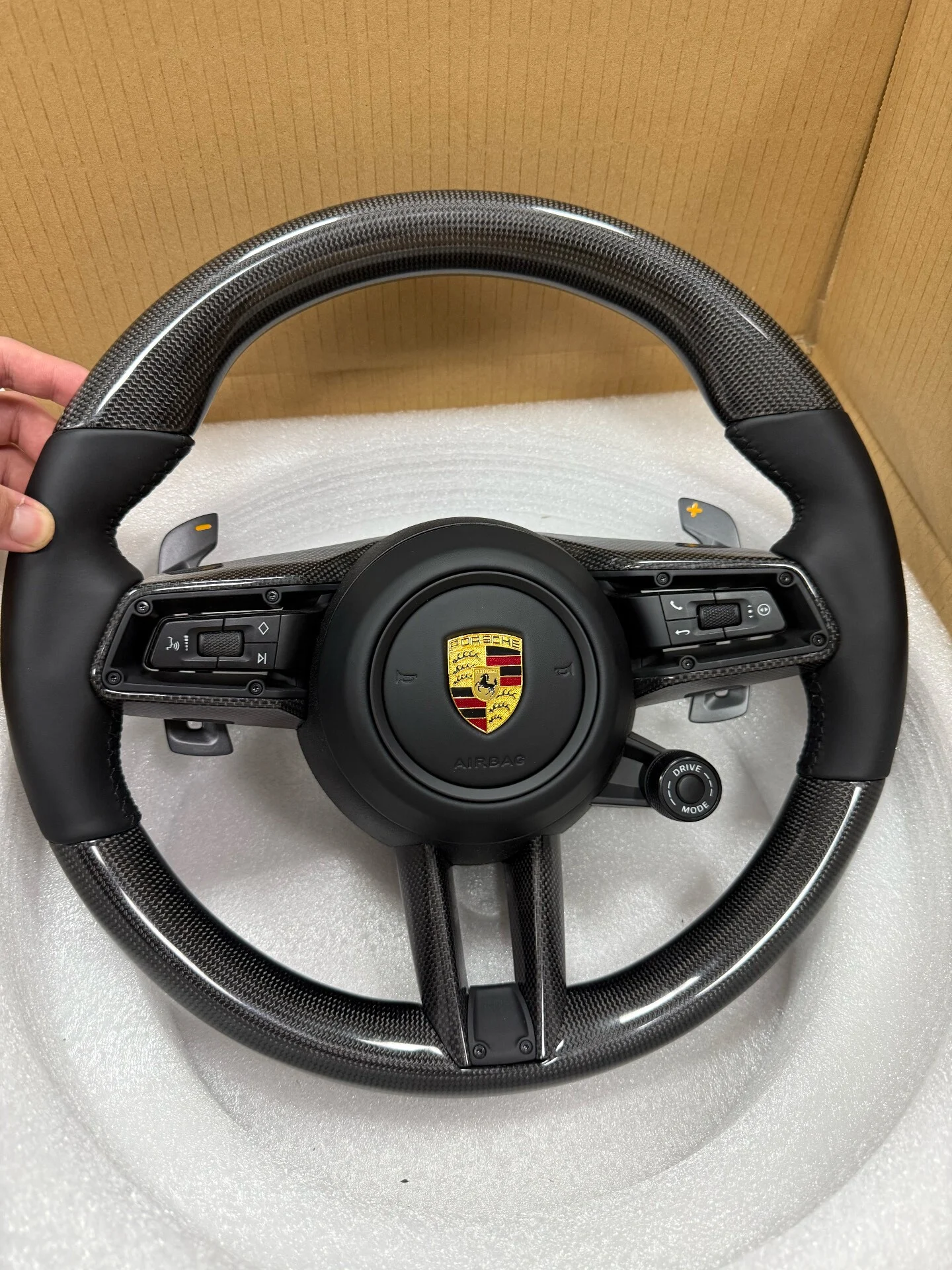 Porsche Carbon Fiber Steering Wheel for 718, 911 (991/992), Cayenne, Macan, Boxster, Cayman, Panamera