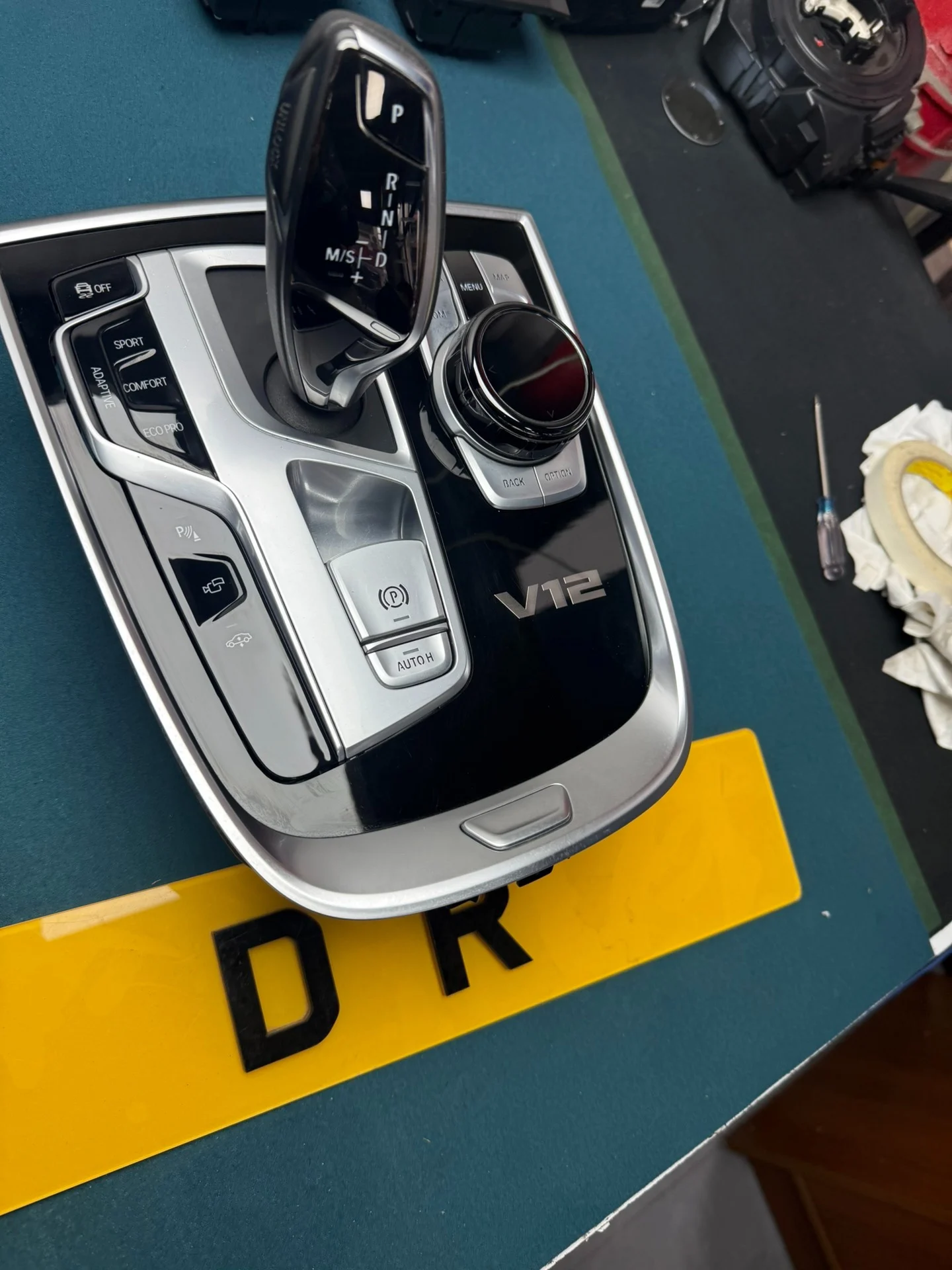 G12 BMW 7 Series Genuine Ceramic Gear Selector Knob, Center Console Trim & Control Dial Set (V12 Edition)