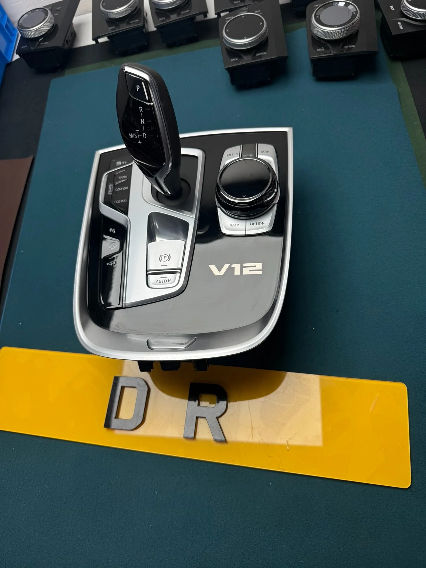 G12 BMW 7 Series Genuine Ceramic Gear Selector Knob, Center Console Trim & Control Dial Set (V12 Edition)