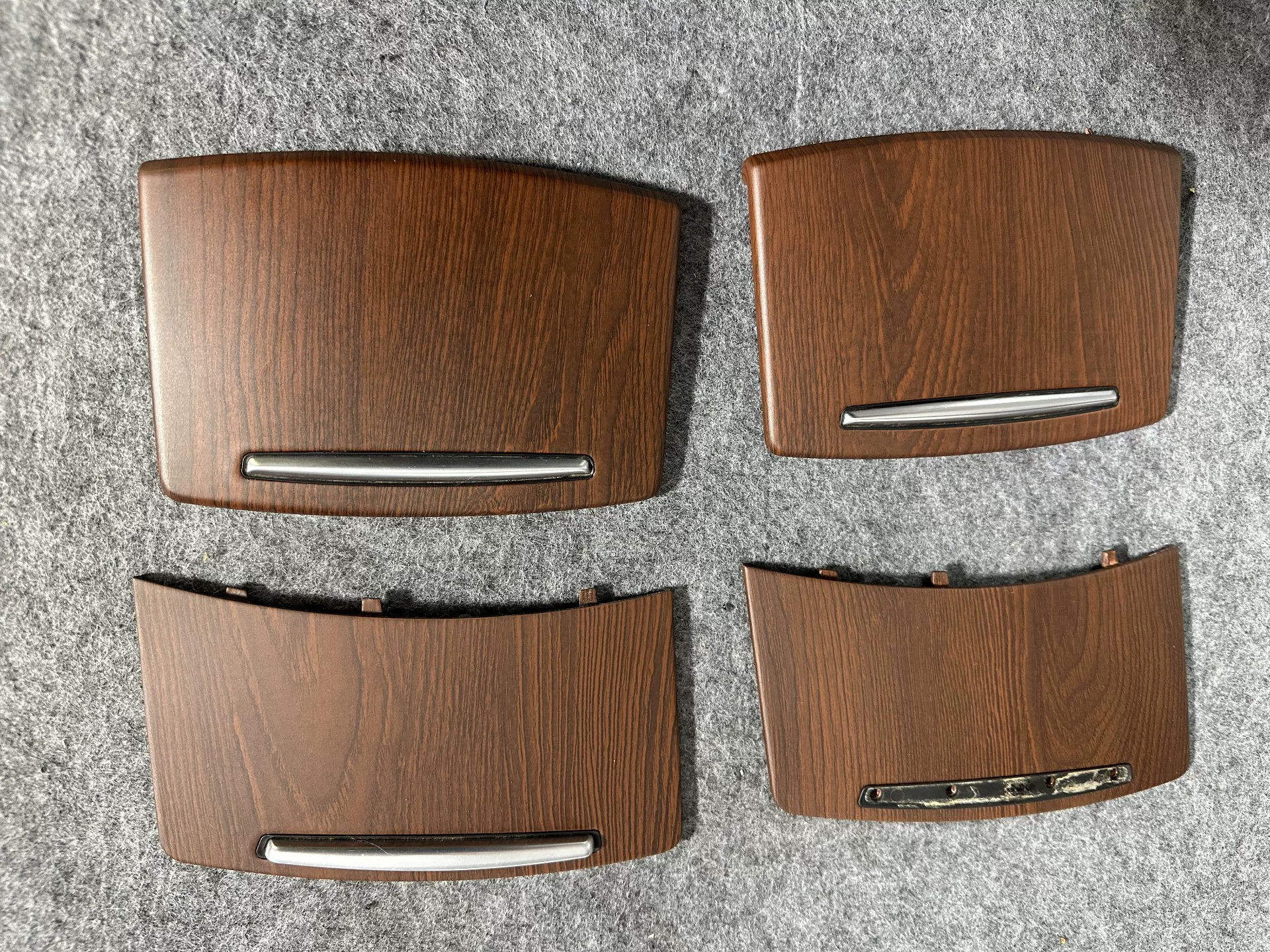 Kit de acabamento interno em madeira genuína e volante para Audi A6L – Revestimento em madeira cinza e folheado de nogueira, atualização personalizada