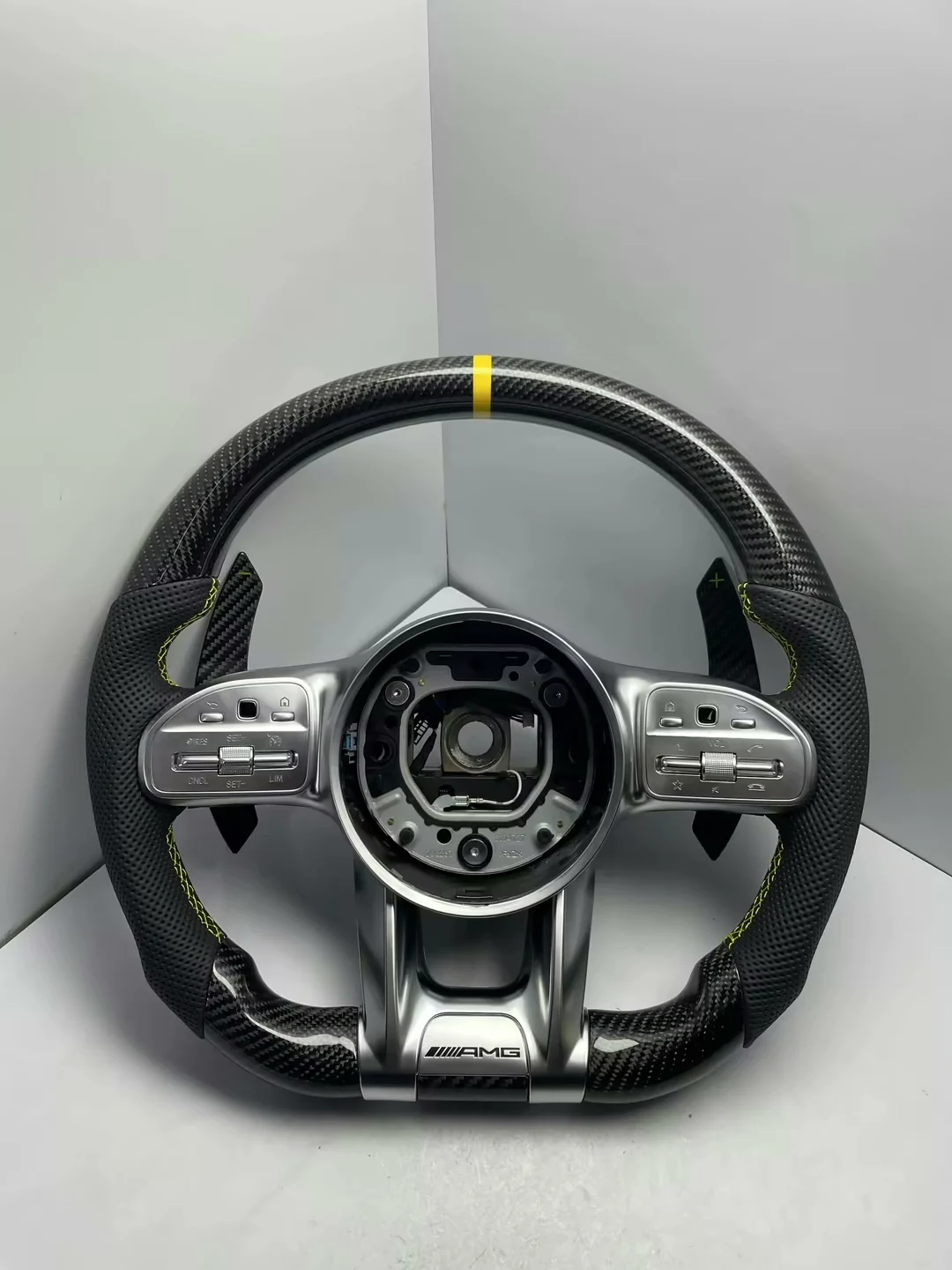 Genuine AMG-Style Carbon Fiber Steering Wheel Assembly for Mercedes-Benz – Plug-and-Play Upgrade for A/B/C/E/S/GLC/GLE/GLS/G-Class