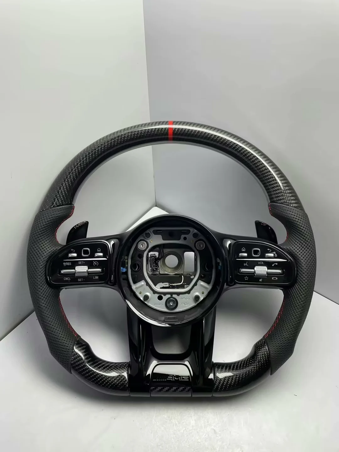 Genuine AMG-Style Carbon Fiber Steering Wheel Assembly for Mercedes-Benz – Plug-and-Play Upgrade for A/B/C/E/S/GLC/GLE/GLS/G-Class