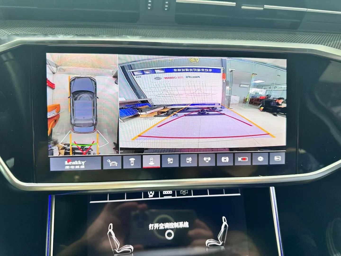 Sistema de Câmera de Visão Surround 360° com Tela OEM 3D para Audi A6, com Câmera de Painel Integrada