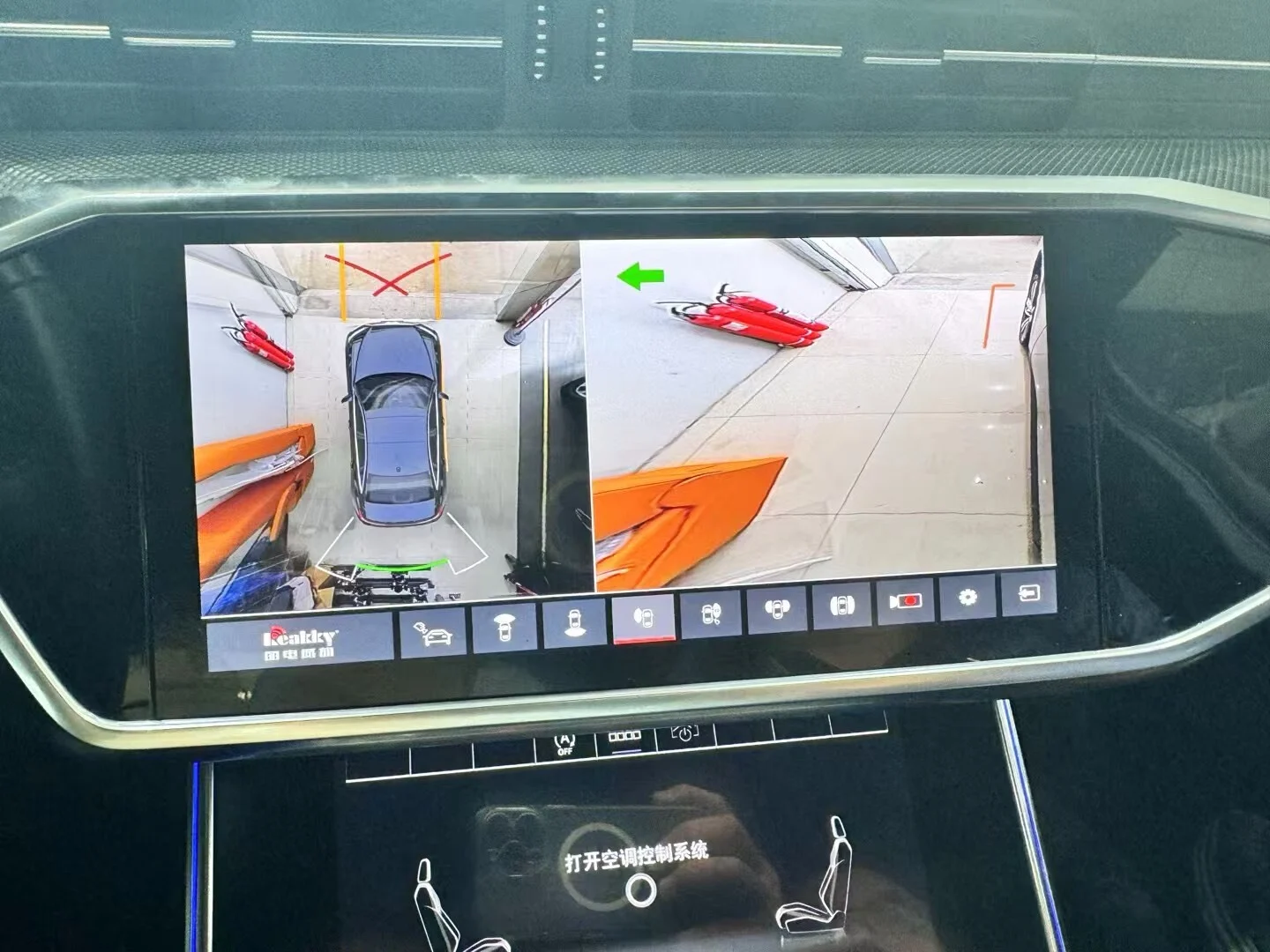 Sistema de Câmera de Visão Surround 360° com Tela OEM 3D para Audi A6, com Câmera de Painel Integrada