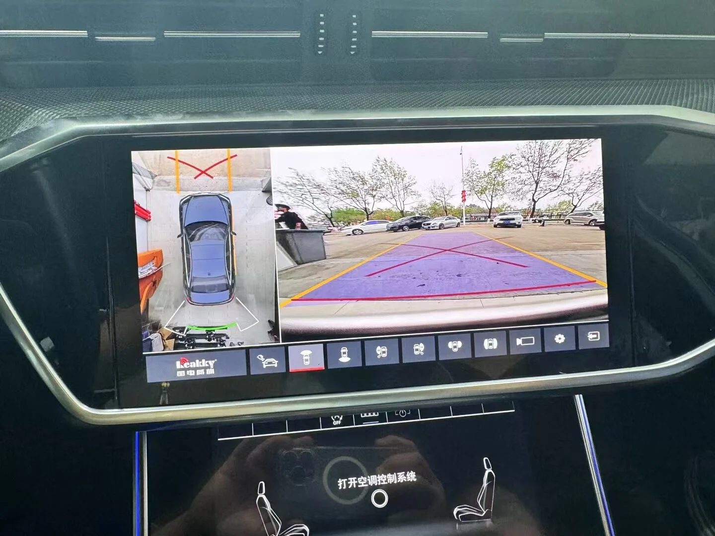 Sistema de Câmera de Visão Surround 360° com Tela OEM 3D para Audi A6, com Câmera de Painel Integrada