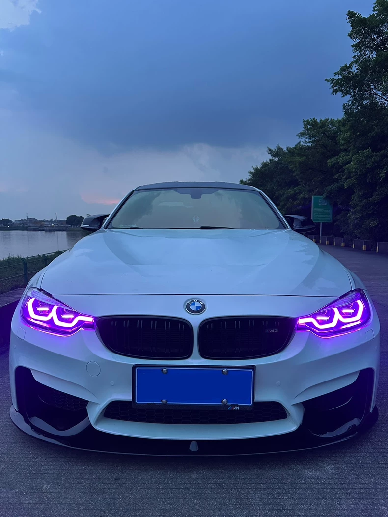 Conjunto de faros LED para BMW Serie 3 y Serie 4 (F30/F32/F36/F33, G20/G22) – Iluminación decorativa personalizable tipo «cuchara» con animación multicolor