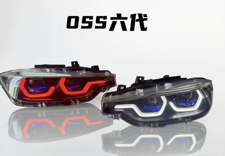 Conjunto de faros LED para BMW Serie 3 y Serie 4 (F30/F32/F36/F33, G20/G22) – Iluminación decorativa personalizable tipo «cuchara» con animación multicolor