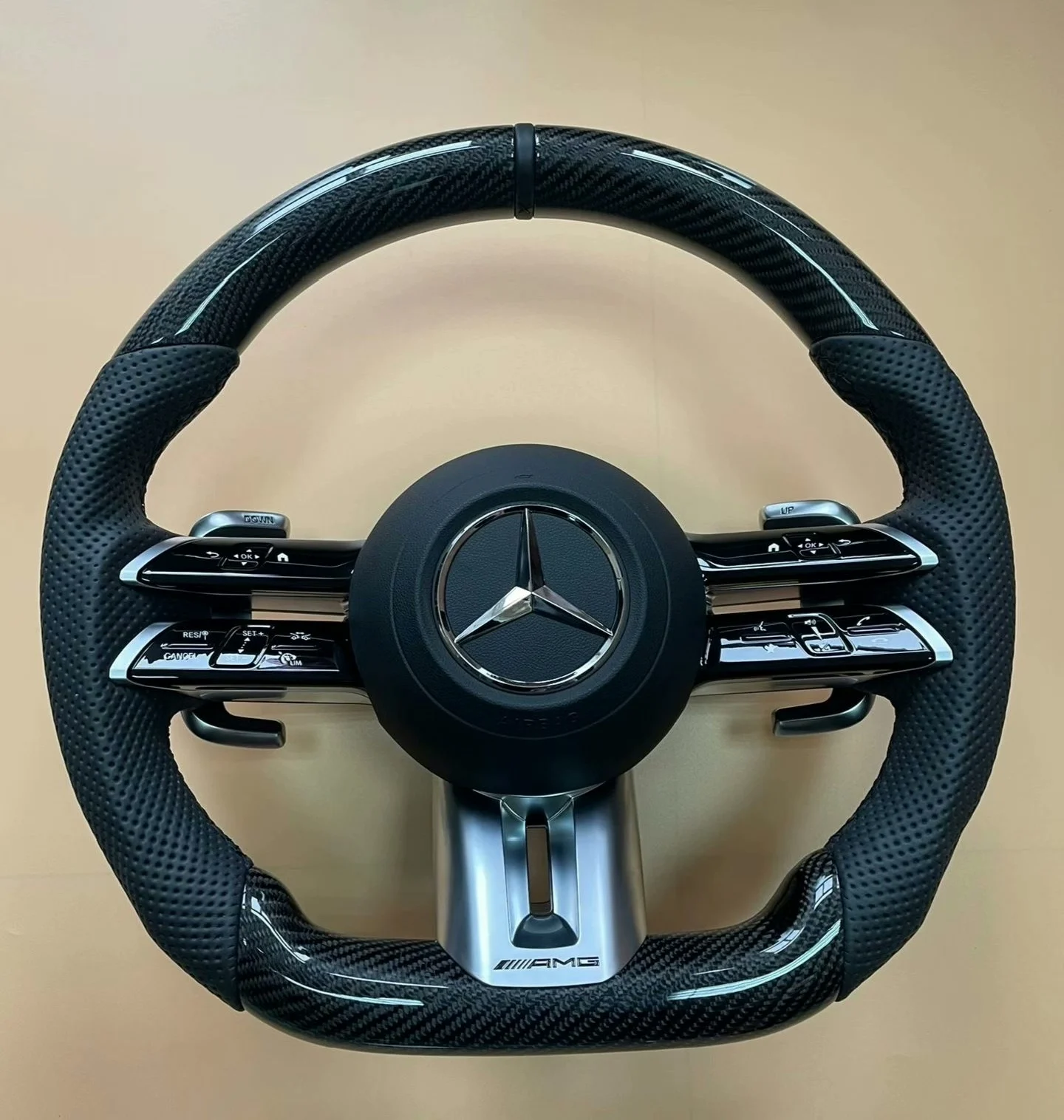 Mercedes-Benz W204/W212/W221 AMG Style Carbon Fiber Steering Wheel (2010–2023)