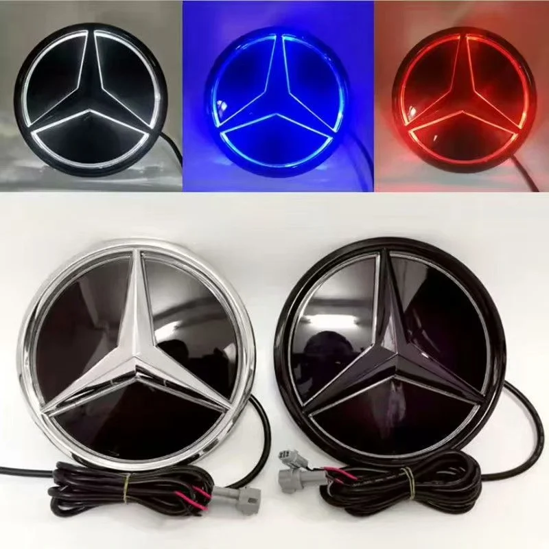 Emblema de grade da Mercedes-Benz iluminado por LED para os modelos Classe C (W204/W205), Classe E (W213), GLK e ML