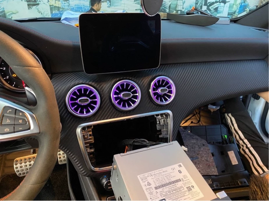 Kit de iluminación ambiental para Mercedes-Benz GLA/CLA/A-Class/B-Class con diseño de rejilla de ventilación en espiral