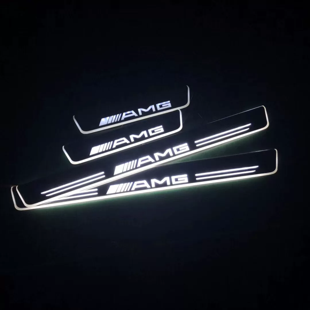 Genuine Mercedes-Benz Illuminated Door Sill Scuff Plates - Dynamic LED Welcome Lights for A- Class, C- Class, E-Class, GLA (W205, W213, W176)