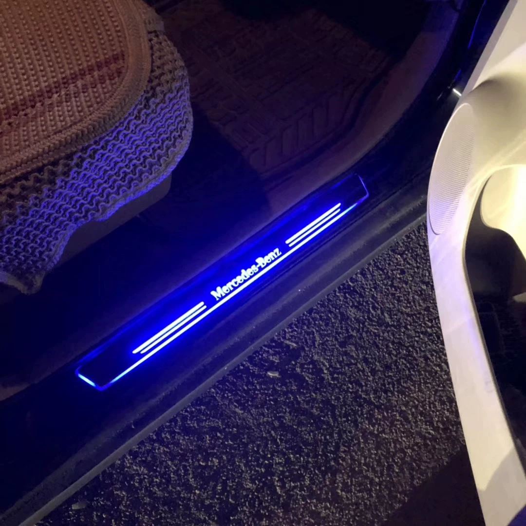 Genuine Mercedes-Benz Illuminated Door Sill Scuff Plates - Dynamic LED Welcome Lights for A- Class, C- Class, E-Class, GLA (W205, W213, W176)
