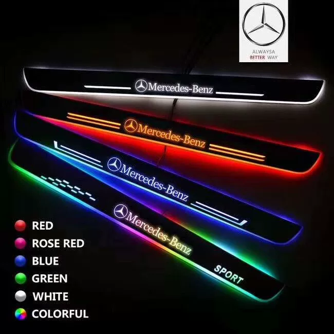 Genuine Mercedes-Benz Illuminated Door Sill Scuff Plates - Dynamic LED Welcome Lights for A- Class, C- Class, E-Class, GLA (W205, W213, W176)