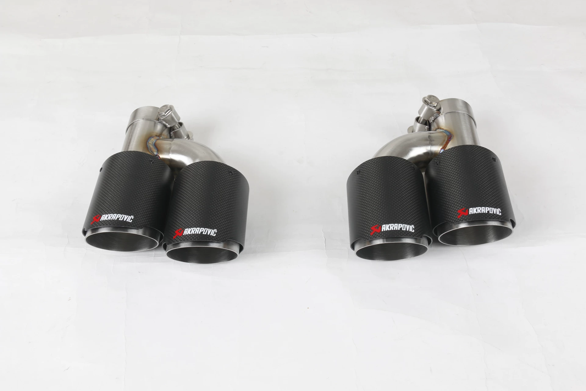 Audi A4/A5/A6/A7 Quad Carbon Fiber Tailpipes – USU304 Stainless Steel + Carbon Fiber