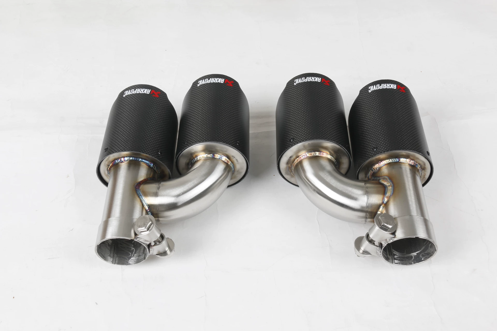 Audi A4/A5/A6/A7 Quad Carbon Fiber Tailpipes – USU304 Stainless Steel + Carbon Fiber
