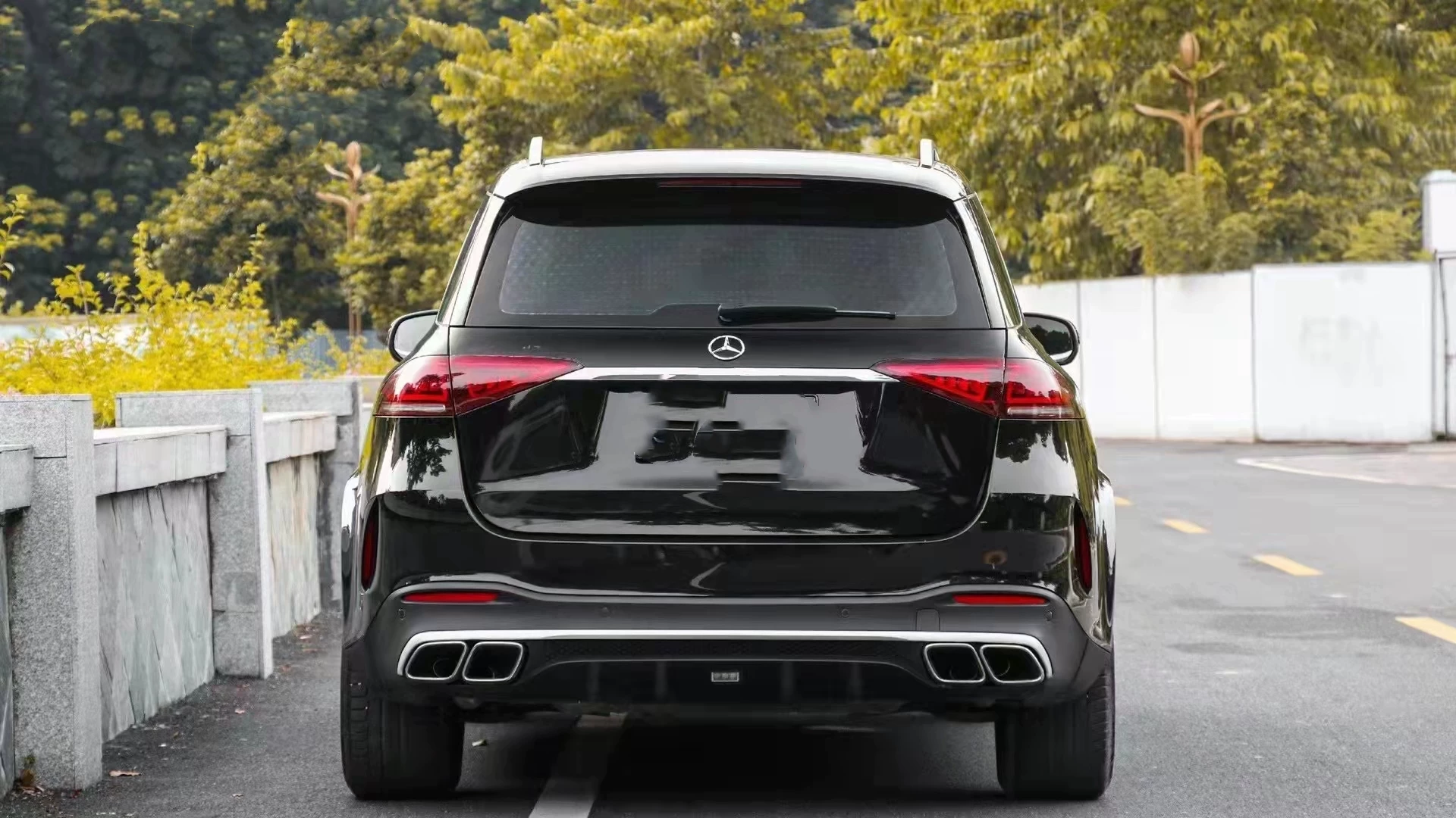 Kit de alerón trasero y escape trasero estilo AMG para Mercedes-Benz GLE/GLS 2020+ (compatible con GLE63/GLS63)