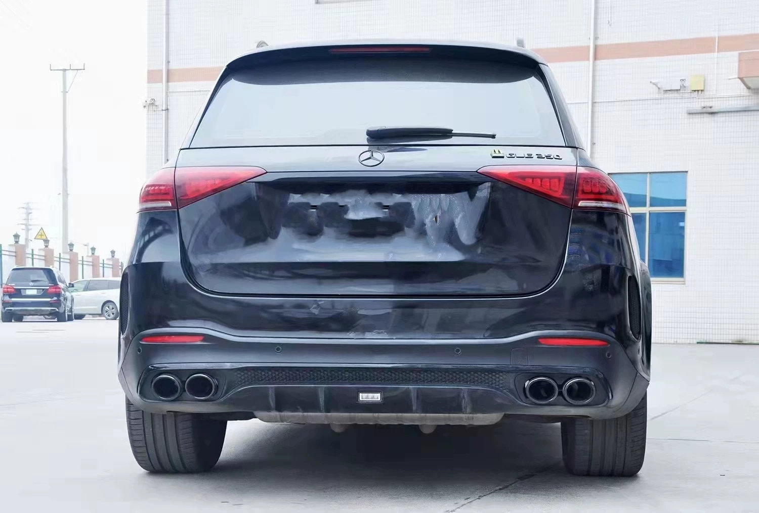 Kit de alerón trasero y escape trasero estilo AMG para Mercedes-Benz GLE/GLS 2020+ (compatible con GLE63/GLS63)