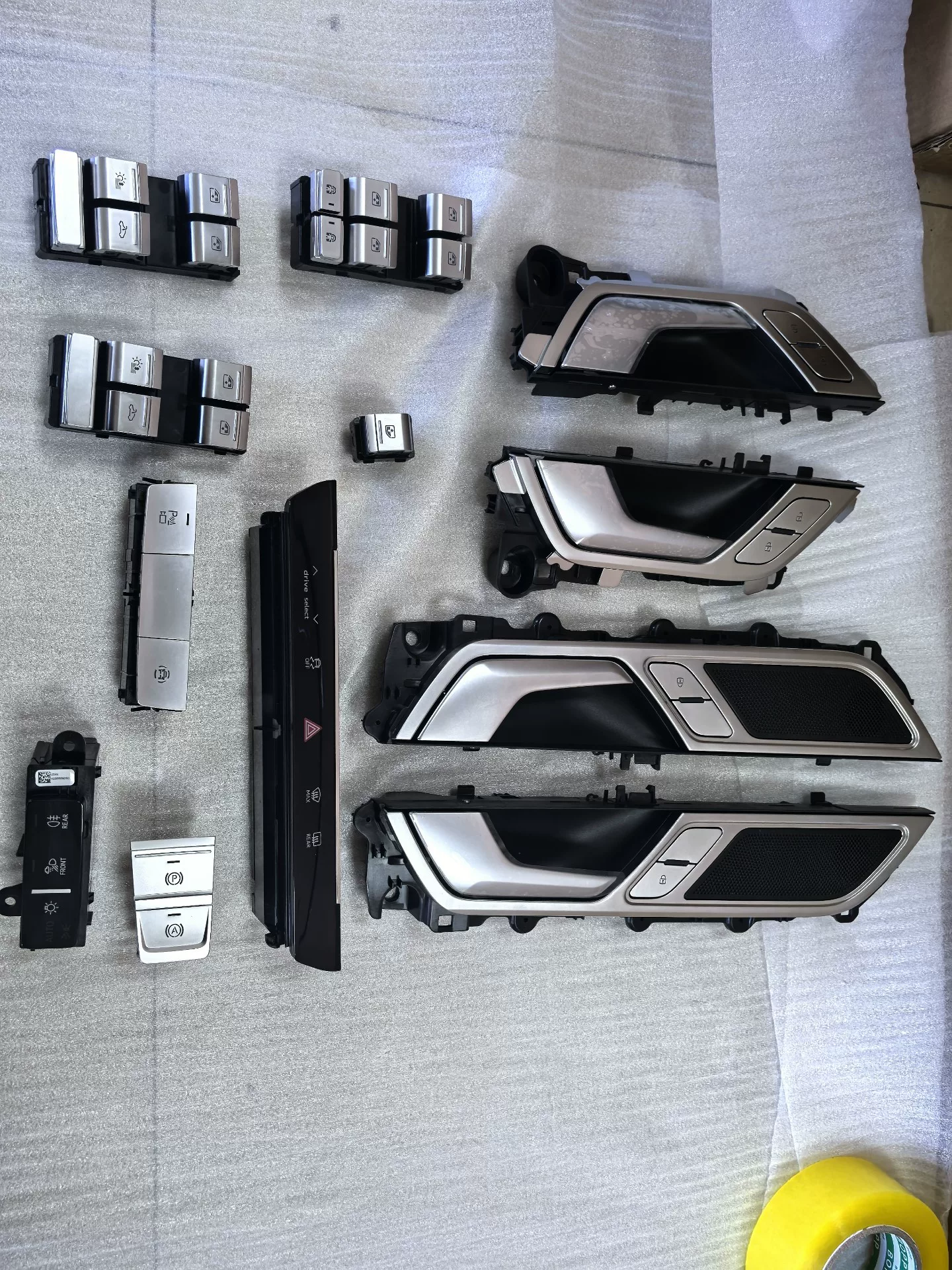 Chrome Power Window & Door Lock Switch Kit for Audi A6 C8 (2018–2024)