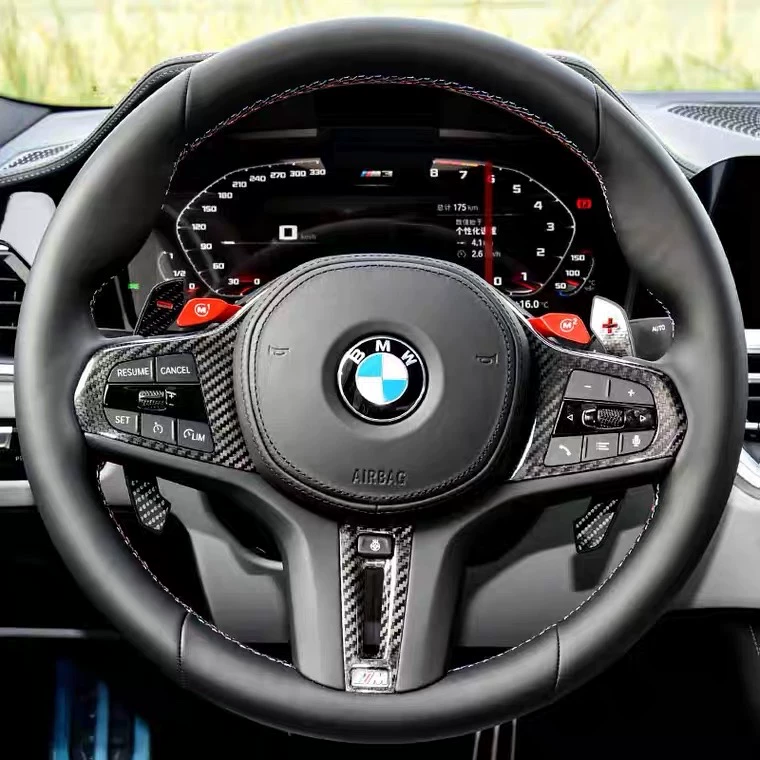 Palancas de cambio de fibra de carbono para volantes de la serie G de BMW – Longitud extendida, estilo M Performance