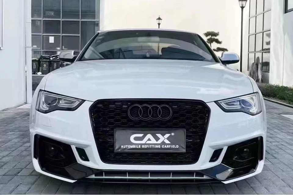 Grande conjunto de para-choques dianteiros com grade estilo RS5 da marca CAX (compatível com Audi A5 2012–2016)