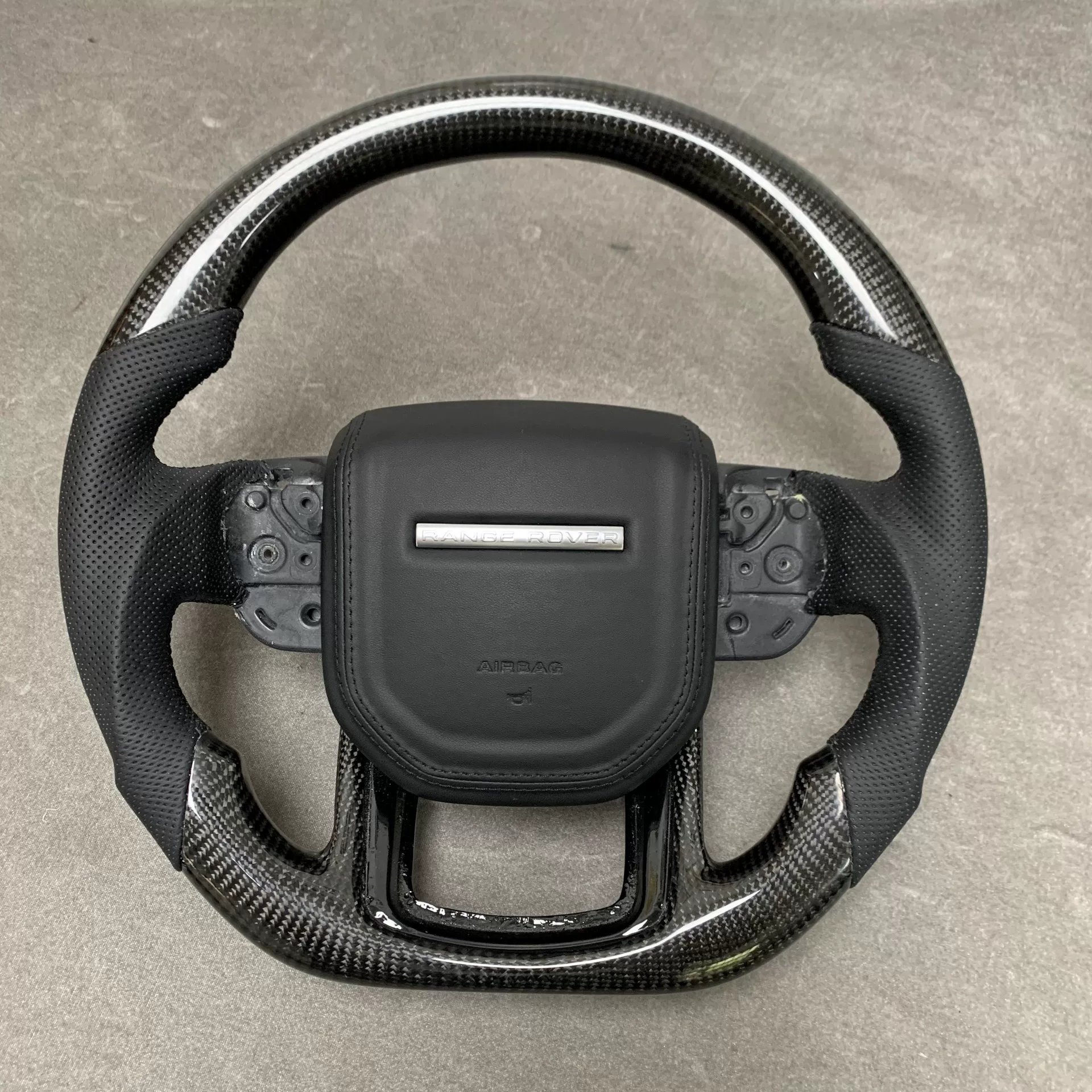 Luxury Carbon Fiber & Walnut Wood Steering Wheel for Land Rover Range Rover, Evoque, Sport, Defender, Discovery