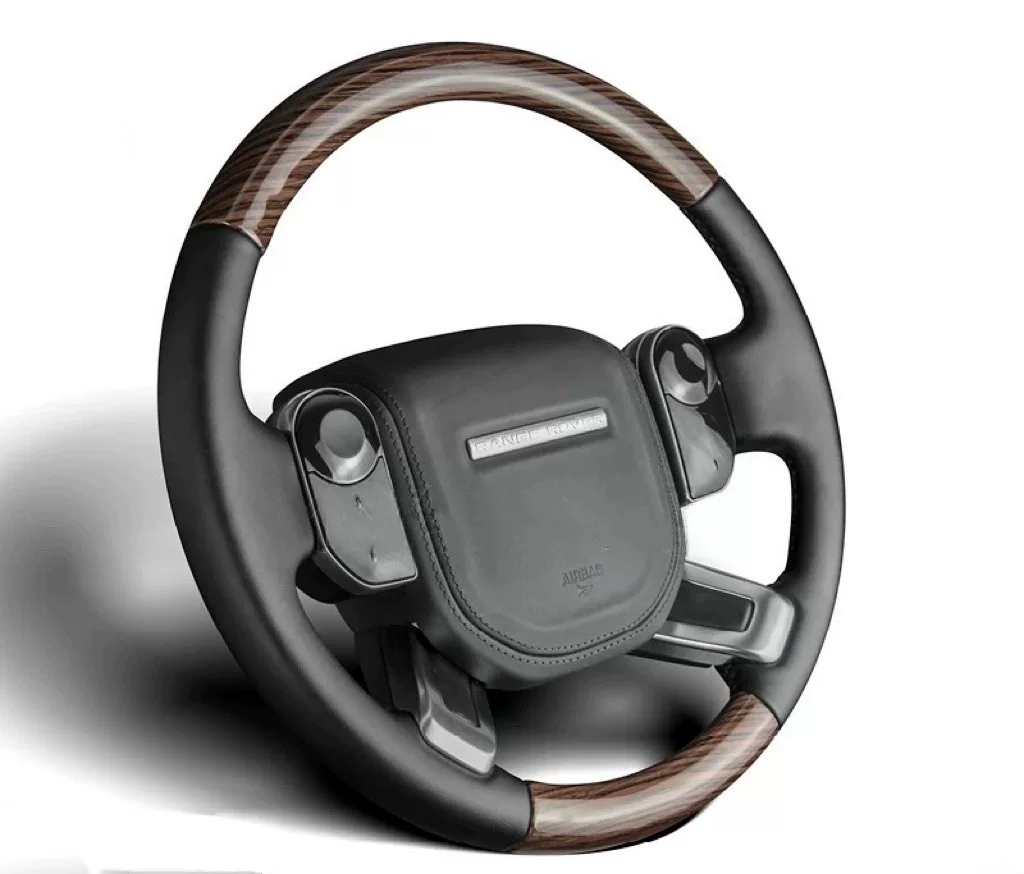 Luxury Carbon Fiber & Walnut Wood Steering Wheel for Land Rover Range Rover, Evoque, Sport, Defender, Discovery