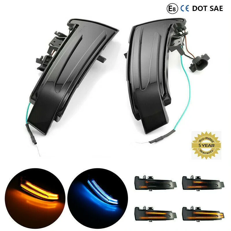 Mercedes-Benz LED Sequential Turn Signal Mirror Covers – Smoke-Tinted, Plug-and-Play or Hardwired Options
