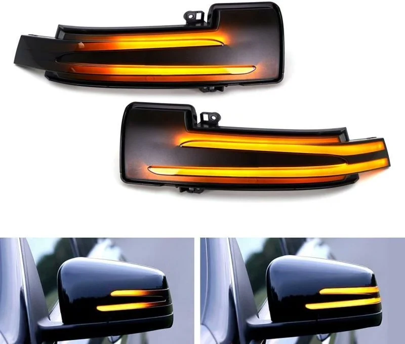 Mercedes-Benz LED Sequential Turn Signal Mirror Covers – Smoke-Tinted, Plug-and-Play or Hardwired Options