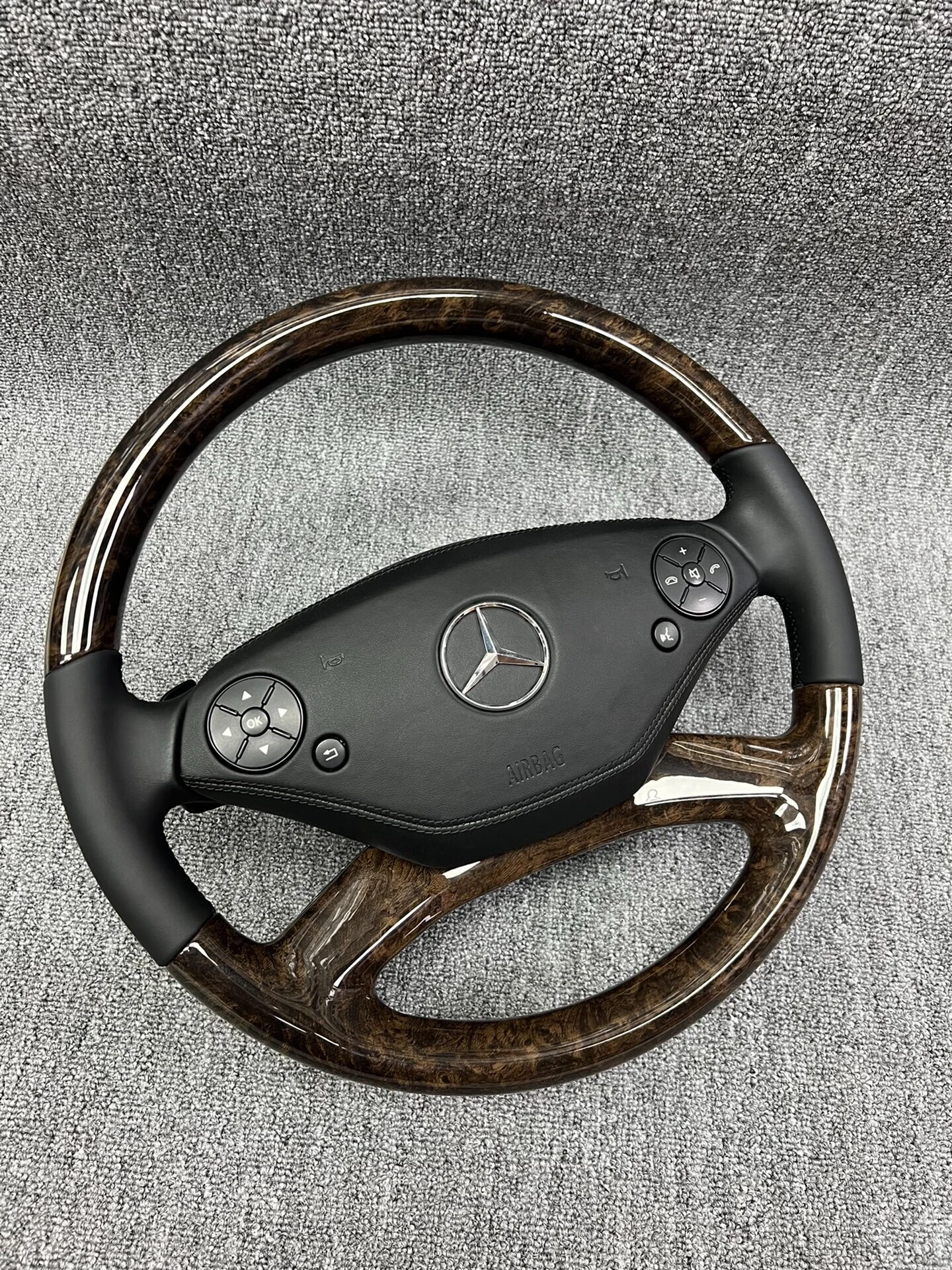 Genuine Wood Steering Wheel for Mercedes-Benz S-Class W221 (2005–2013)