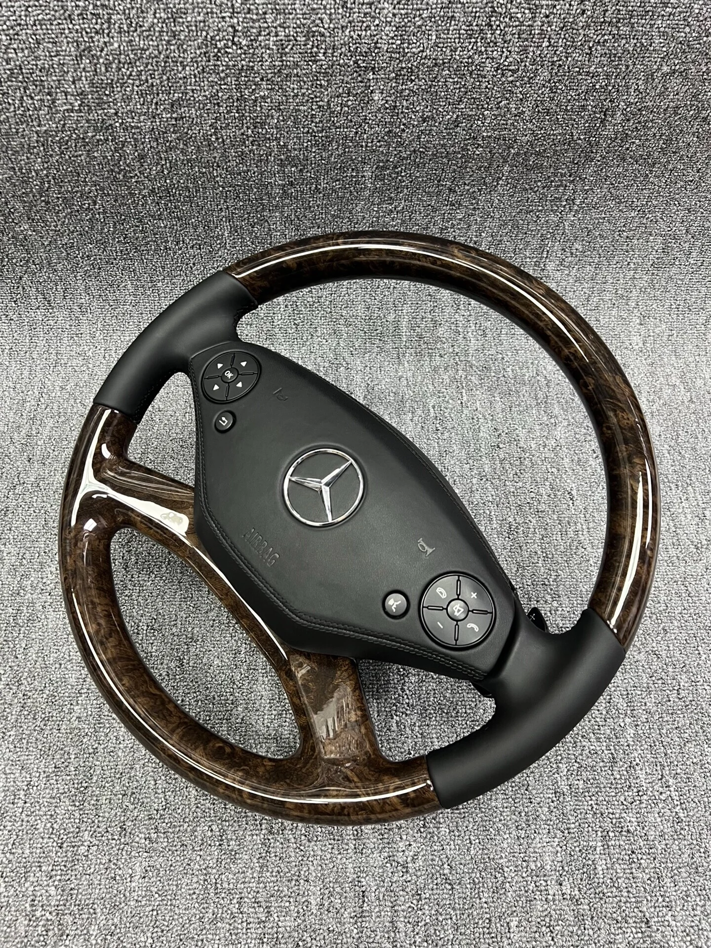Genuine Wood Steering Wheel for Mercedes-Benz S-Class W221 (2005–2013)
