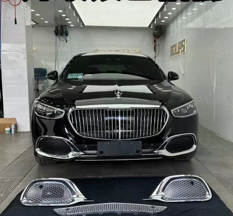 Chrome Front Grille with Fog Light Bezels for Mercedes-Maybach S480 / S580 (W223, 2021–2023)