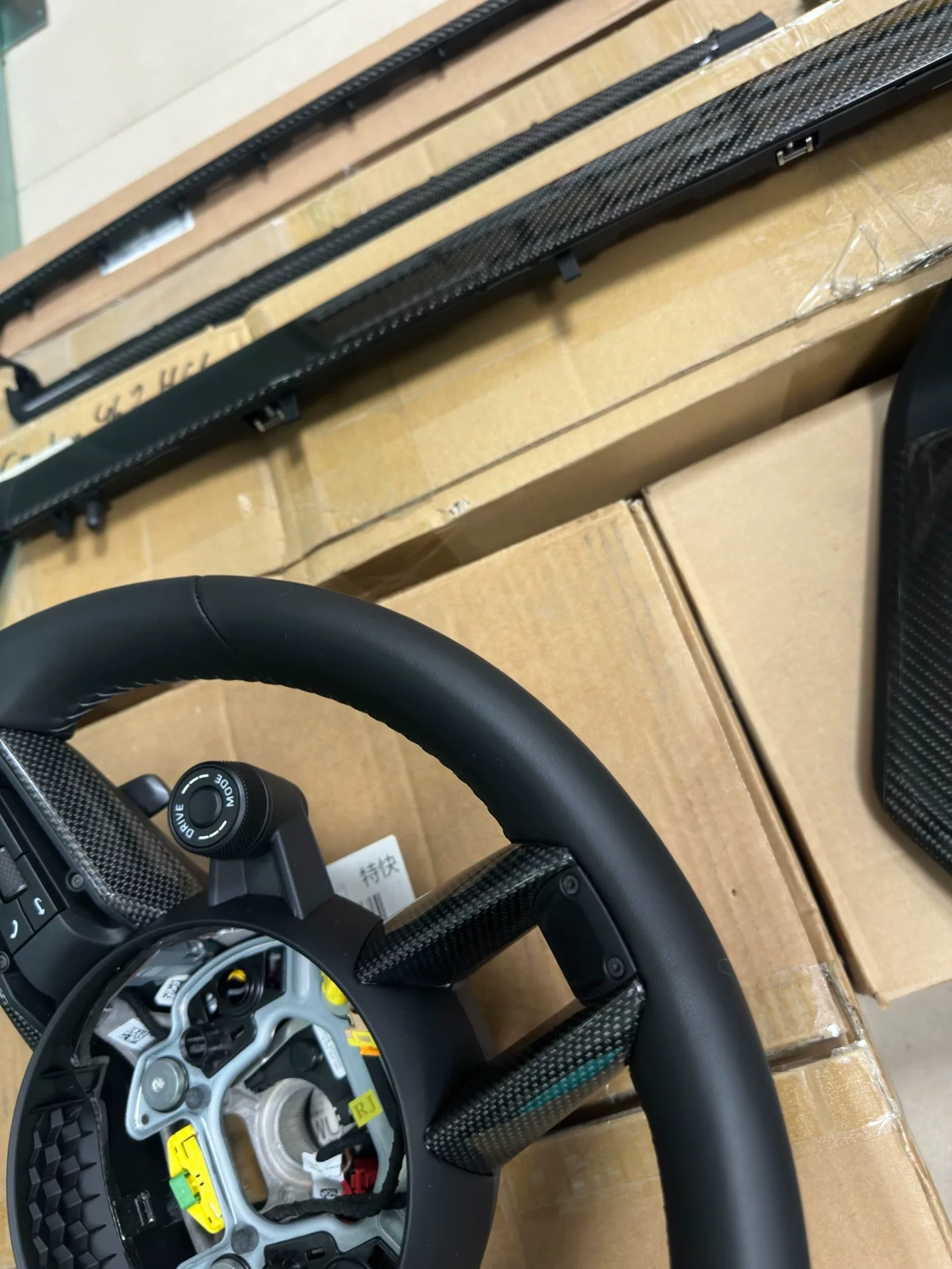 Kit de interior em fibra de carbono preto brilhante para o Porsche 992 GT3