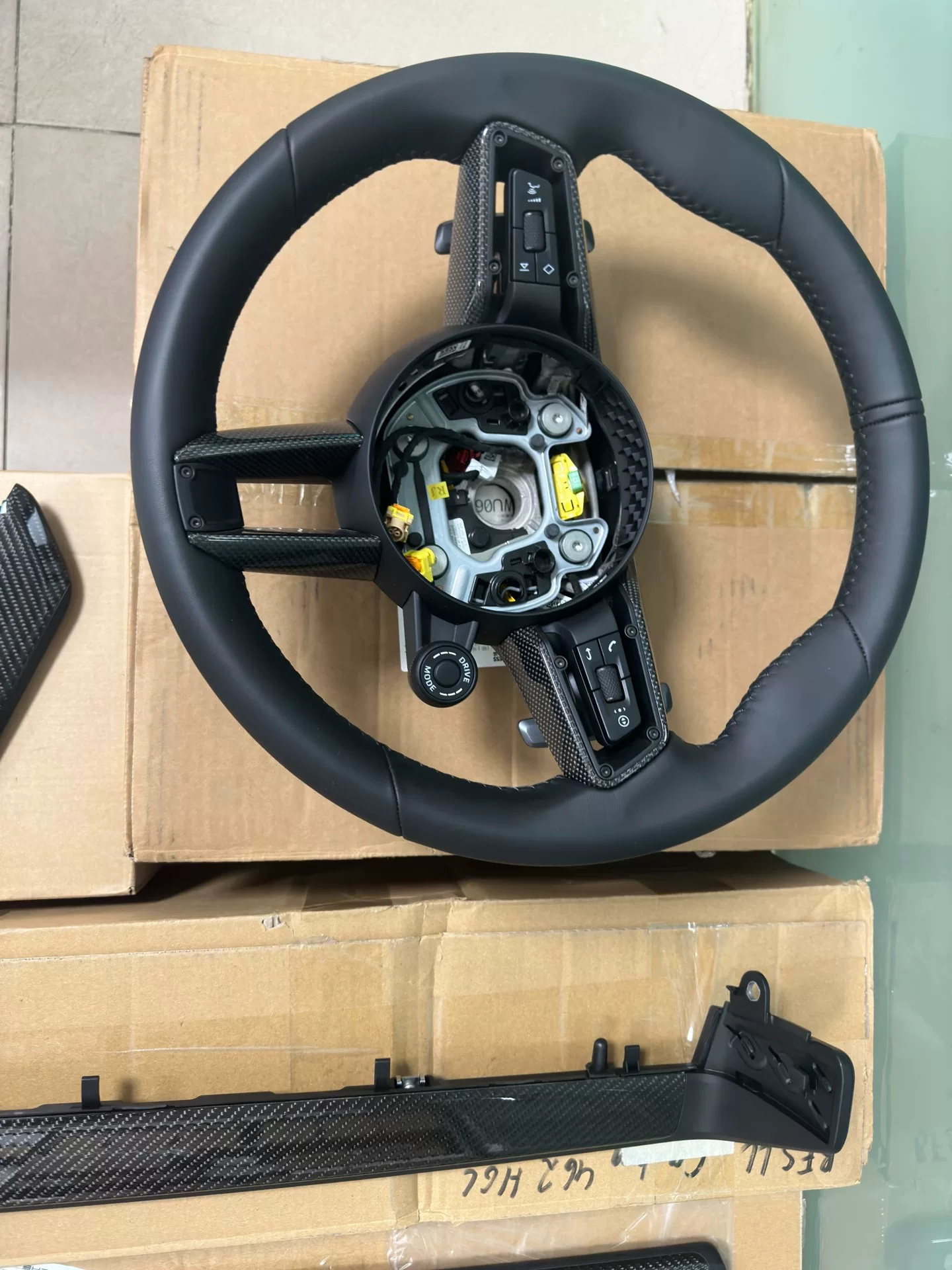 Kit de interior em fibra de carbono preto brilhante para o Porsche 992 GT3