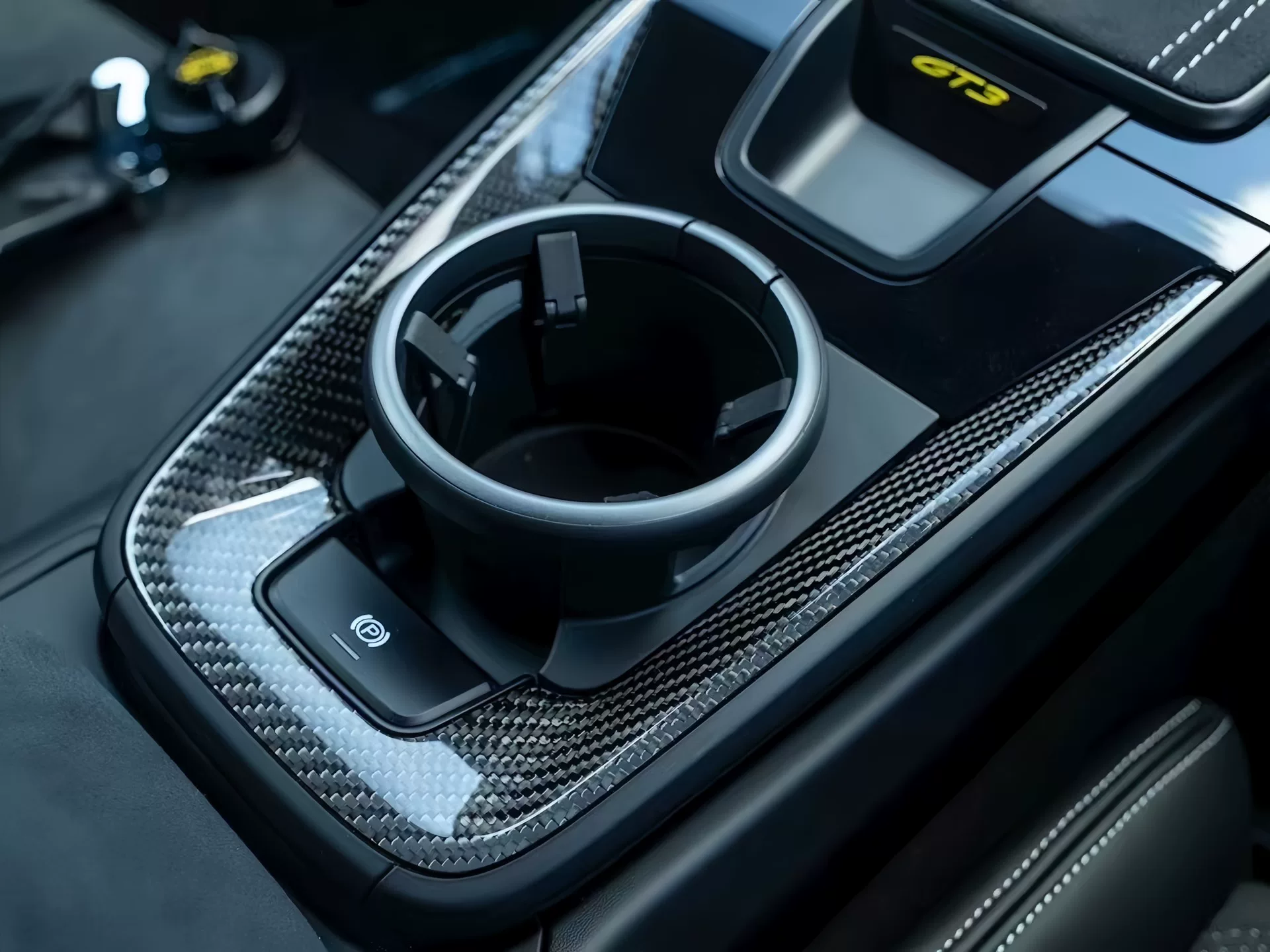 Kit de interior em fibra de carbono preto brilhante para o Porsche 992 GT3
