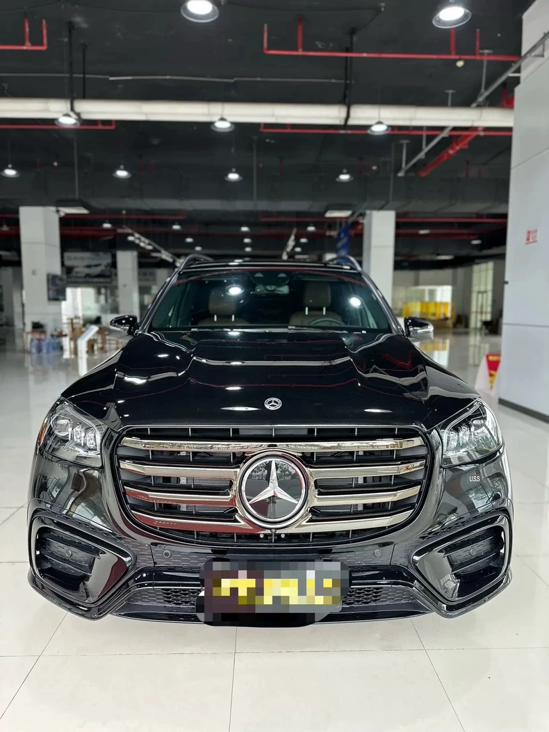 Mercedes-Benz GLS X167 Grade de radiador em aço tungstênio com acabamento eletrogalvanizado preto, modelo 2024–2025 (grade original de fábrica)