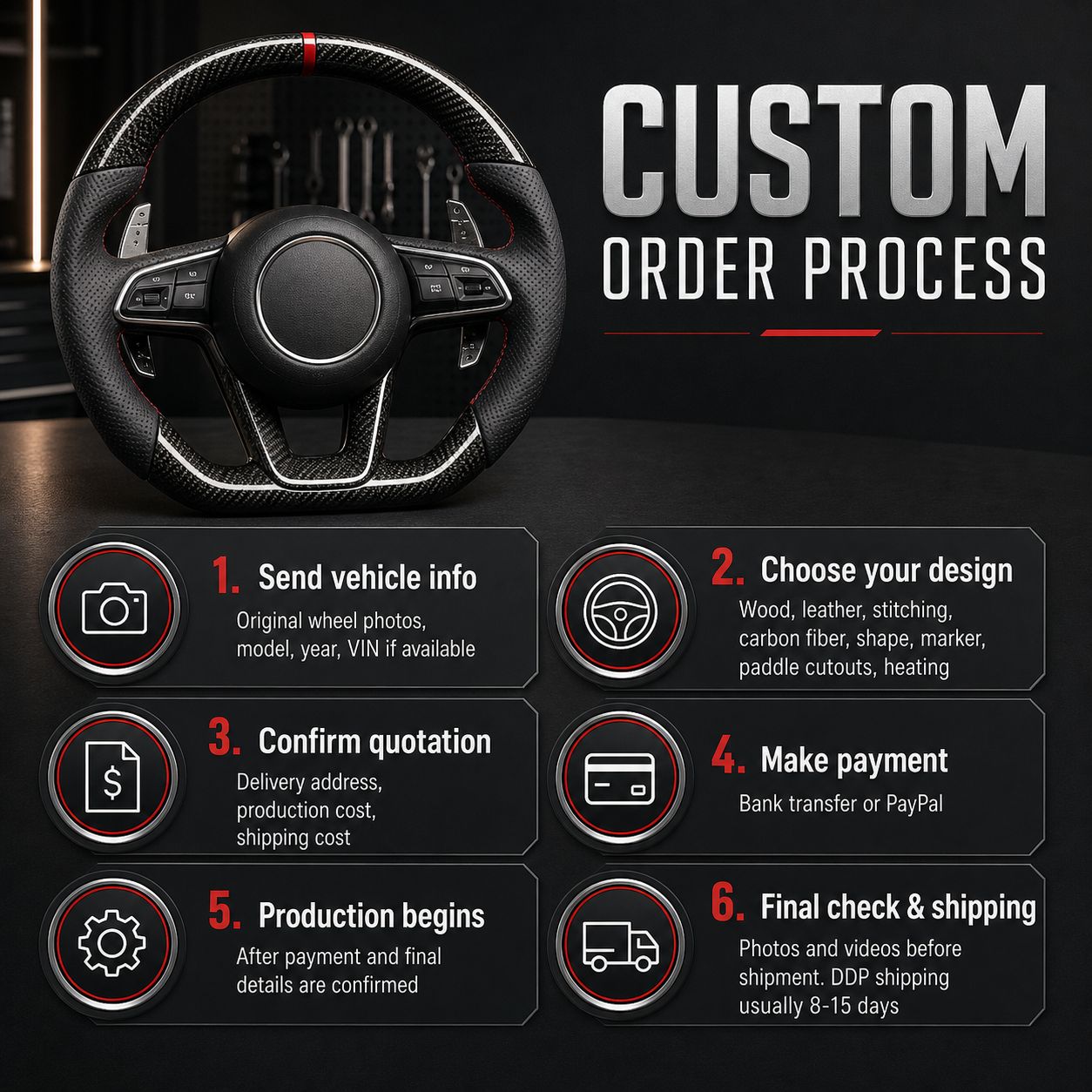 Handcrafted Wood Steering Wheel Customization for Any Vehicle