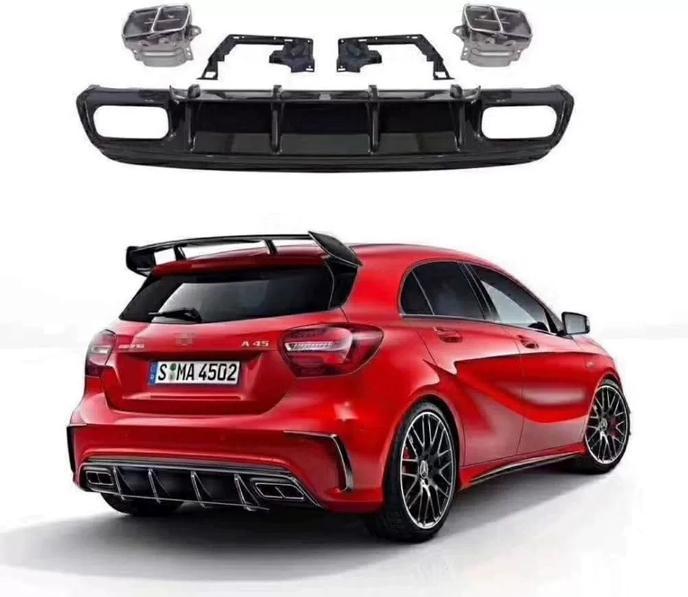 Mercedes W176 A-Class Rear Diffuser Bumper (Sport/AMG Style, ABS Plastic)