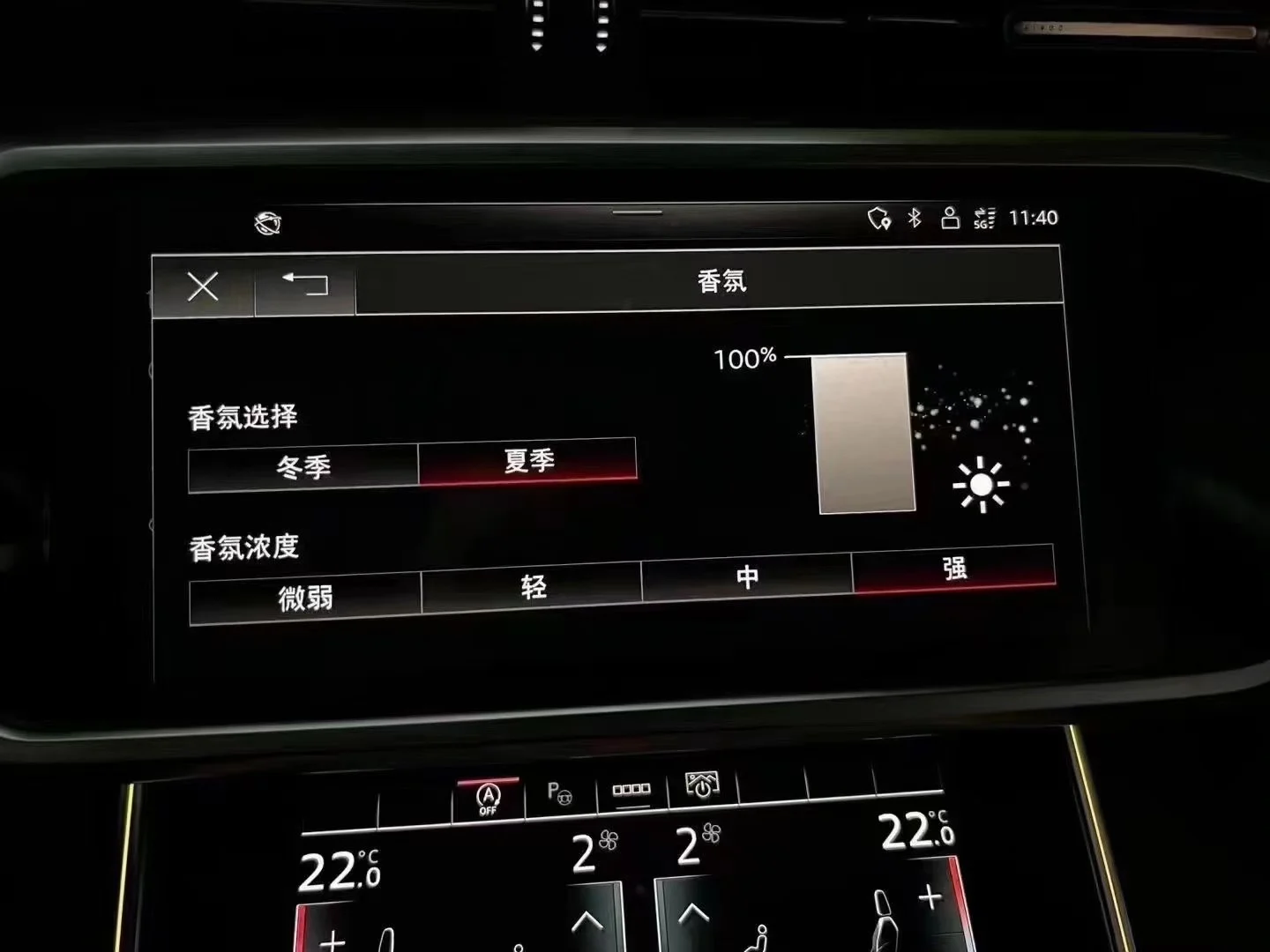 OEM-Style Aroma & Ionizer System for Audi A6 C8 (2019–2024) – Touchscreen Control, Adjustable Scent Intensity