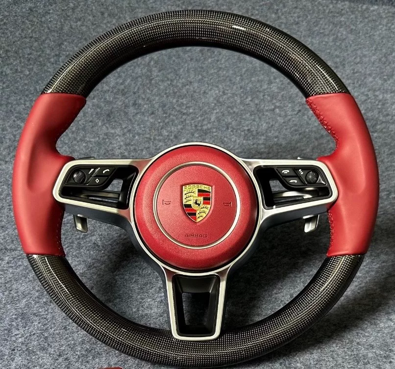 Porsche OEM-Style Steering Wheel Upgrade Kit for 2010–2019 Models (Cayenne, Panamera, Boxster, 718, 911 991.1/991.2) with Plug-and-Play Decoder