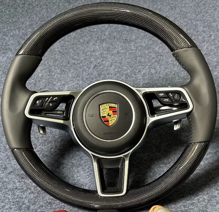 Porsche OEM-Style Steering Wheel Upgrade Kit for 2010–2019 Models (Cayenne, Panamera, Boxster, 718, 911 991.1/991.2) with Plug-and-Play Decoder