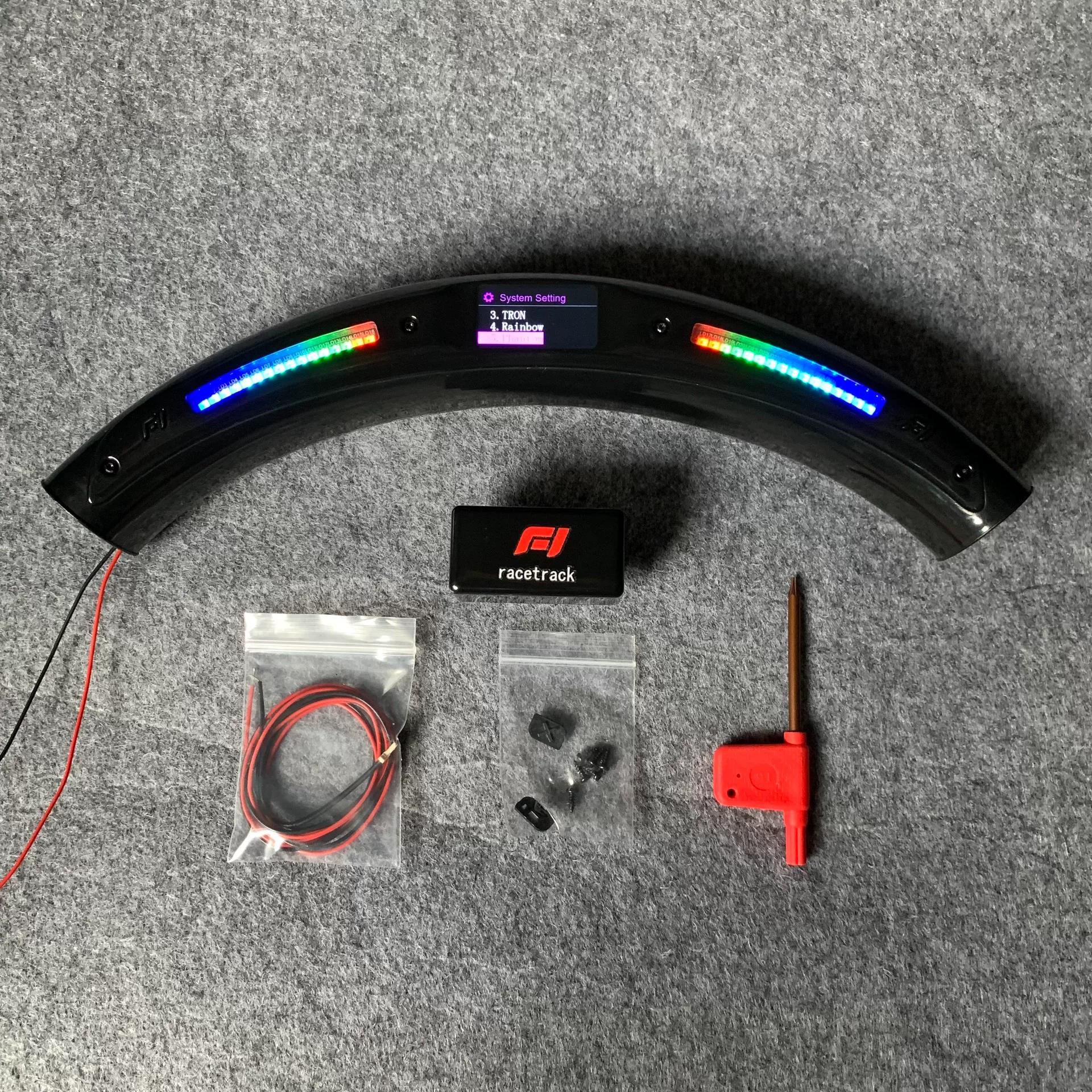 F1-Style Steering Wheel LED RPM Shift Light Kit with Digital Dashboard Display