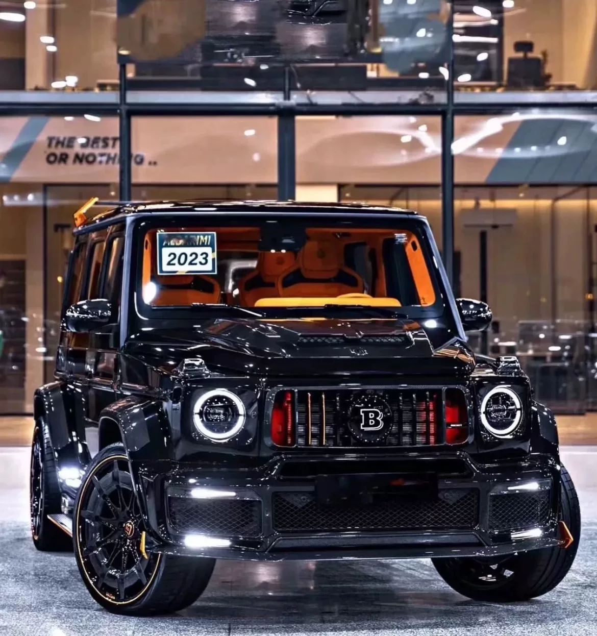 Parrilla delantera Brabus con logotipo ‘B’ iluminado y sensor integrado de control de crucero adaptativo (ACC) para Mercedes-AMG G63 (W463, 2022–2024)