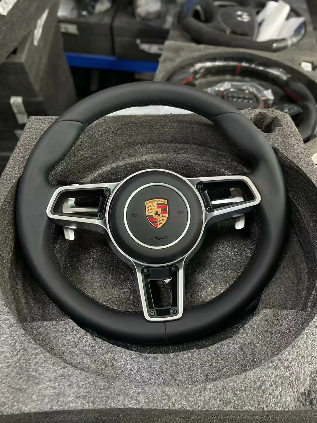 Porsche GT-Style Steering Wheel Assembly (Riveted Design) – Compatible with 911, Cayenne, Panamera, Boxster, Cayman & 718