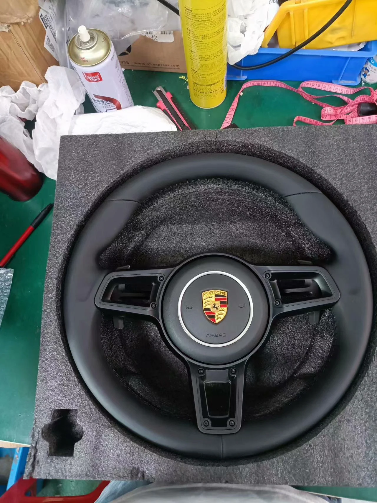 Porsche GT-Style Steering Wheel Assembly (Riveted Design) – Compatible with 911, Cayenne, Panamera, Boxster, Cayman & 718
