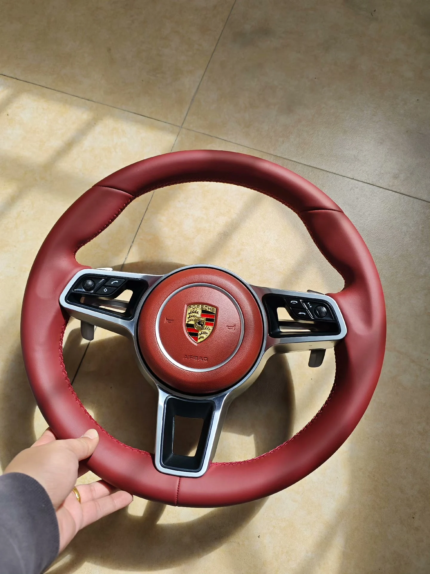 Porsche GT-Style Steering Wheel Assembly (Riveted Design) – Compatible with 911, Cayenne, Panamera, Boxster, Cayman & 718
