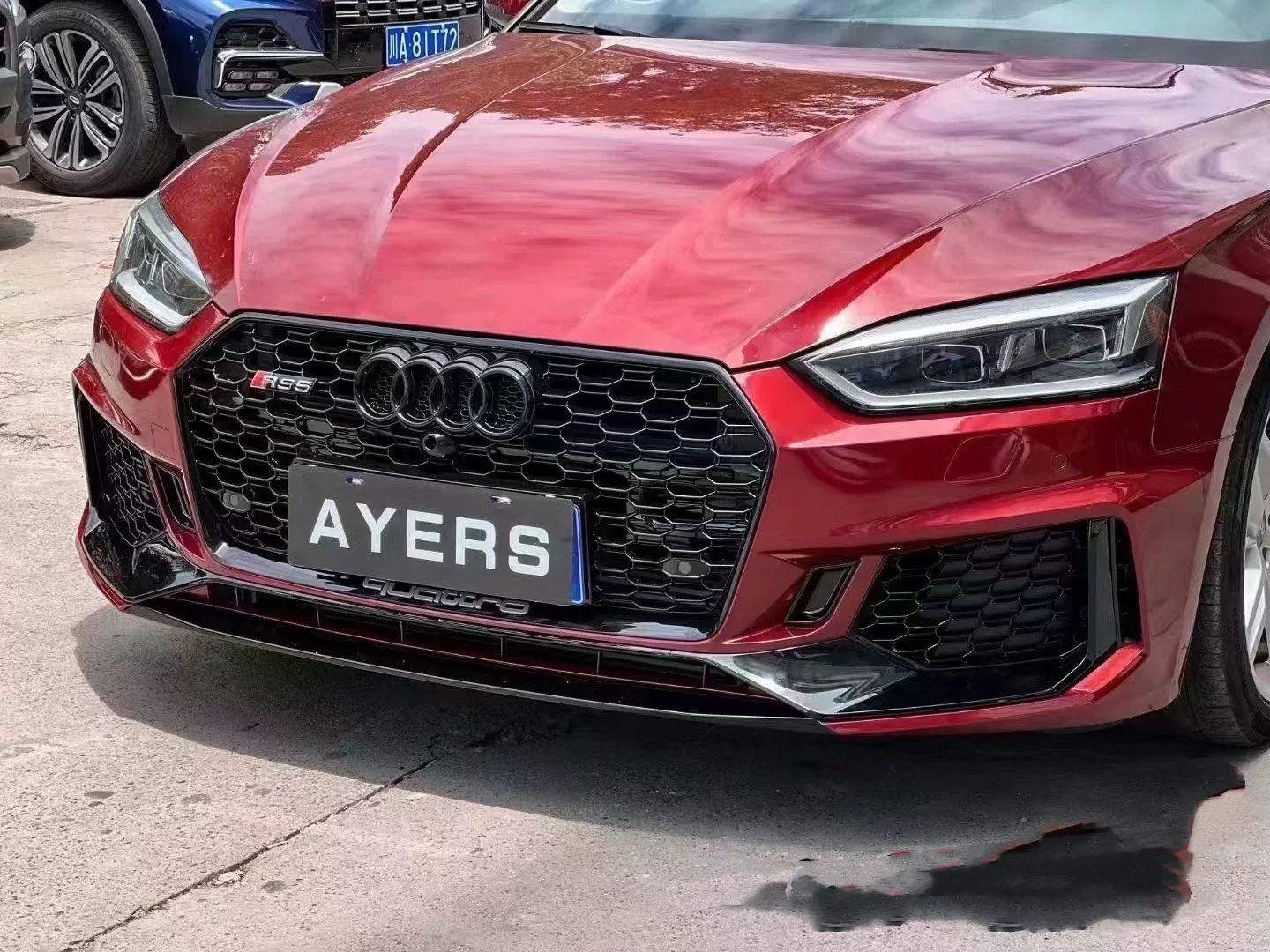 2017–2020 Audi A5 / S5 RS5-Style Front Bumper Kit with Gloss Black Lip & Interchangeable Grille