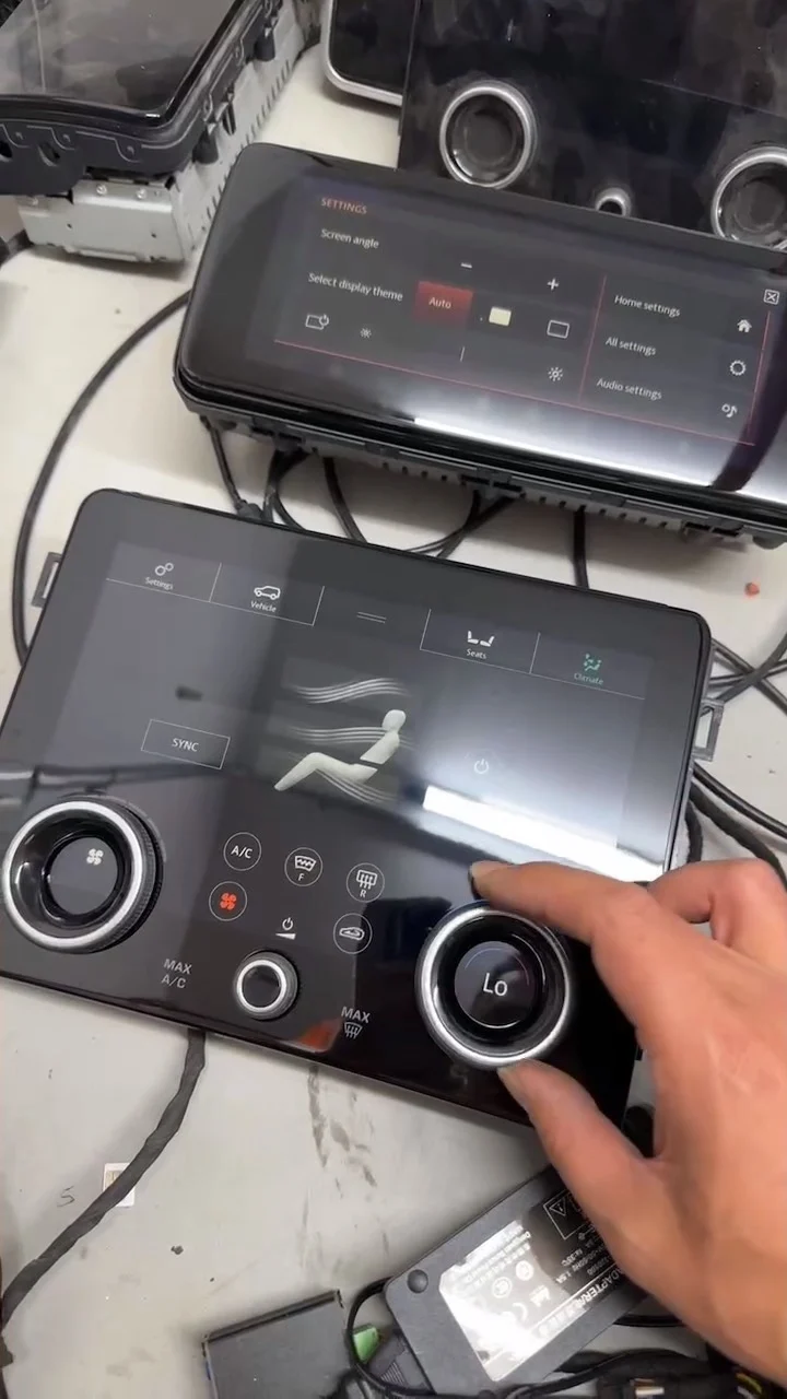 Original factory-installed central control upper screen (infotainment screen + climate control screen) for the Land Rover Range Rover Executive/Sport models—same model as the Velar