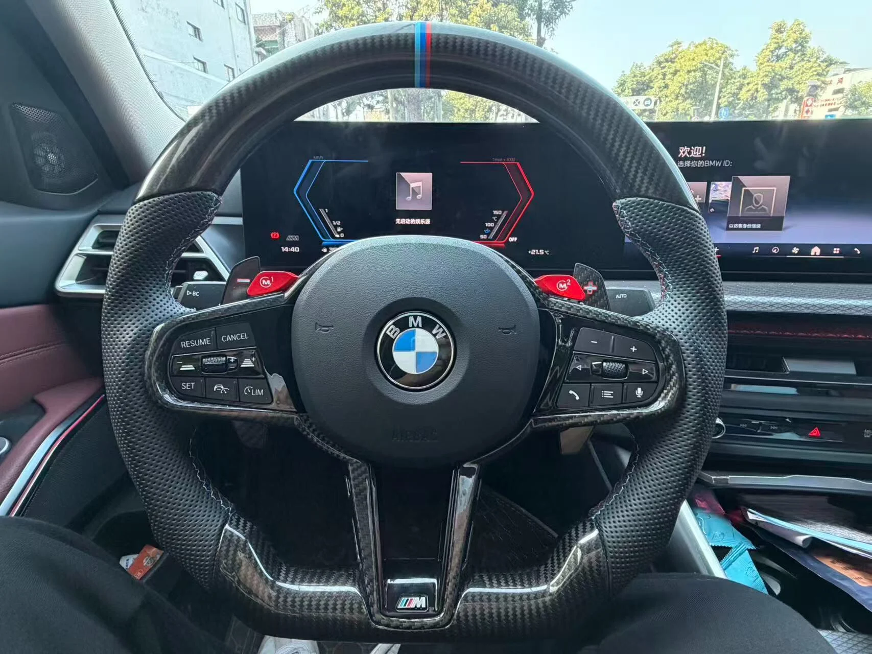 BMW CS Carbon Fiber Steering Wheel (Compatible with 2/3/4/5/7 Series and X3/X4/X5 F/G Platforms)